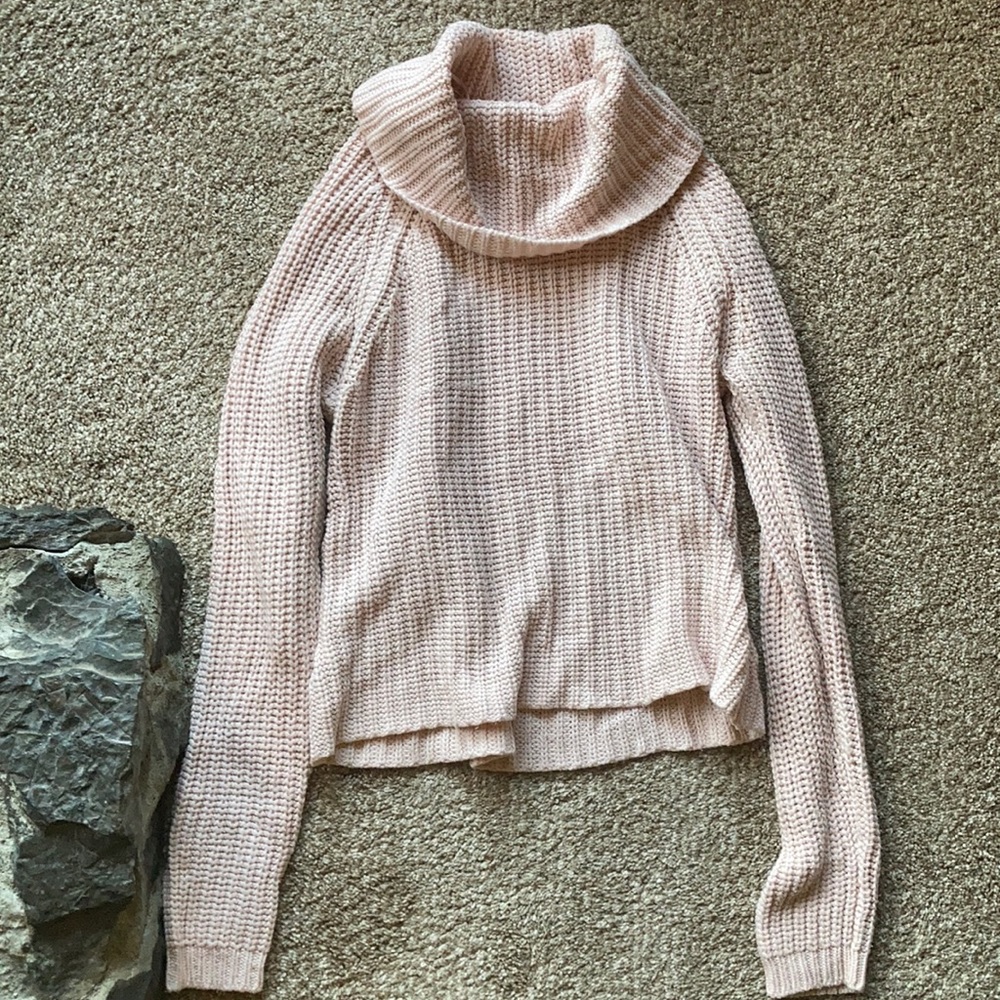 Soft Pink - Cowl Sweater - Size S